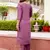 Floral embroidered silk round neck kurta trouser & dupatta set