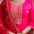 Floral embroidered silk round neck kurta trouser & dupatta set