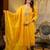 Floral embroidered silk round neck kurta trouser & dupatta set