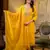 Floral embroidered silk blend round neck kurta trouser & dupatta set