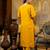 Floral embroidered silk round neck kurta trouser & dupatta set