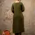 Floral embroidered silk round neck kurta trouser & dupatta set