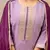 Floral embroidered silk round neck kurta trouser & dupatta set