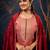 Floral embroidered silk round neck kurta trouser & dupatta set