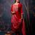 Floral embroidered silk round neck kurta trouser & dupatta set