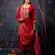 Floral embroidered silk blend round neck kurta trouser & dupatta set