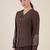Women brown embroidered full sleeve casual shirt