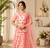 Peach Embroidered Net Semi Stitched Lehenga Choli Traditional Wear Collection