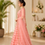 Peach Embroidered Net Semi Stitched Lehenga Choli Traditional Wear Collection