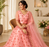 Peach Embroidered Net Semi Stitched Lehenga Choli Traditional Wear Collection