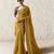 DARK YELLOW FANCY embroidered saree with blouse