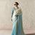 SKYBLUE FANCY embroidered saree with blouse