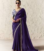 PURPLE FANCY embroidered saree with blouse