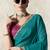 TEAL FANCY embroidered saree with blouse