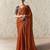 DARK ORANGE FANCY embroidered saree with blouse