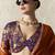 DARK ORANGE FANCY embroidered saree with blouse