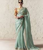 LIGHTGREEN FANCY embroidered saree with blouse