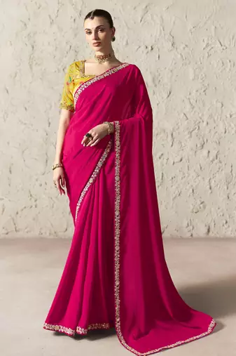 RANIPINK  FANCY embroidered saree with blouse