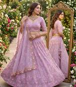 LOVENDER BUTTERFLY NET PARTY WEAR EMBROIDERY LEHNGHA CHOLUI