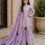 lavender embroidered silk girls sharara set