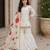 off white embroidered silk girls sharara set