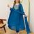  blue chanderi embroidered ethnic suit set