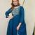  blue chanderi embroidered ethnic suit set