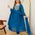  blue chanderi embroidered ethnic suit set