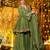 olive green vichitra silk embroidered sharara suit set