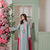 sky blue crepe embroidered mirror work kurta set