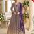 Purple embroidered georgette free size stitched anarkali suit