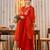 rust orange chanderi silk blend embroidered anarkali suit set