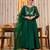 emerald green chanderi silk blend embroidered anarkali suit set