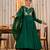 emerald green chanderi silk blend embroidered anarkali suit set