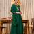 emerald green chanderi silk blend embroidered anarkali suit set