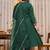 emerald green chanderi silk blend embroidered anarkali suit set