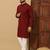 Maroon cotton blend sequins thread work work men kurta pyjama