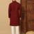 Maroon cotton blend sequins thread work work men kurta pyjama