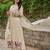  ivory cream floral embroidered anarkali kurta pant set with chanderi dupatta