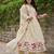 ivory cream floral embroidered anarkali kurta pant set with chanderi dupatta