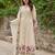  ivory cream floral embroidered anarkali kurta pant set with chanderi dupatta