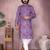 Purple heavy cotton sequence work and print work men kurta pyjama