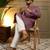 Purple heavy khadi cotton embroidery mirror work work men kurta pyjama