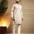 Cream royal silk embroidery sequence work work men kurta pyjama