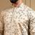 Cream royal silk embroidery sequence work work men kurta pyjama