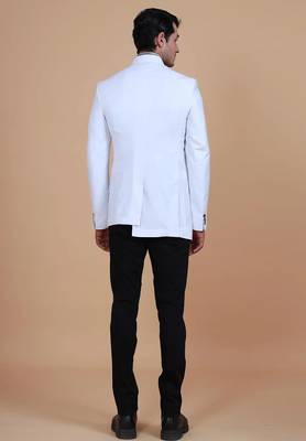 White solid Rayon bandhgala for men 2