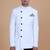 White solid Rayon bandhgala for men