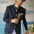 Sky blue solid  bandhgala for men