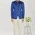 Blue solid velvet bandhgala for men