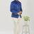 Blue solid velvet bandhgala for men